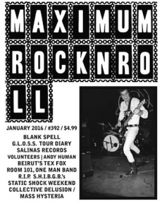 MAXIMUM ROCKNROLL - #392 January 2016